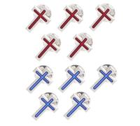 GALPADA 10pcs Christian Cross Lapel Pins for Men Women Durable Metal Jesus Brooches with Elegant Design Biblical Faith Badge for First Communion Baptism Religious Party Favor