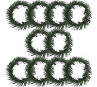 GALPADA 10Pcs Christmas Pine Candle Rings Wreaths 8Cm Simulated Xmas Candle Decor for Pillar Holiday Table Centerpiece and Wall Hanging Decorations