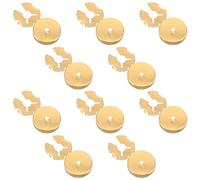 GALPADA 10pcs Clip-on Button Covers for Men and Women, Golden Brass DIY Decorative Cuff Link Covers Flip-top Mechanism, Unadorned Surface for Dresses and Jeans, for Corporate Meetings
