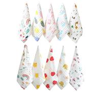 GALPADA 10pcs Cotton Saliva Towels for Face Wash Muslin Cloths for Newborn Swaddle