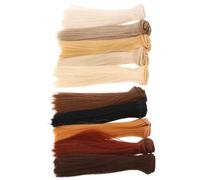 GALPADA 10pcs Doll Hair Extensions Synthetic Resistant Straight Wigs for DIY Doll Making Bjd Cosplay Crafting Accessories Multi Color