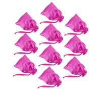 GALPADA 10pcs Drawstring Cosmetic Bags for Women Compact Satin Makeup Pouches in Stylish Rose Red Lightweight Multifunctional Storage for Travel Toiletries Jewelry and Daily Essentials