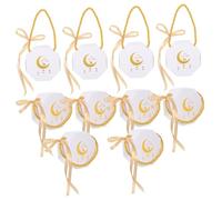 GALPADA 10Pcs Eid Mubarak Candy Bags Luxury Gold Stamped Ramadan Treat Boxes with Design for Muslim Holiday Party Favors and Goodie Bags
