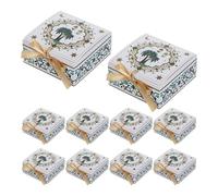 GALPADA 10pcs Eid Mubarak Treat Boxes for Candy with Palm Tree and Crescent Moon Design, Crush-resistant Paper Gift Boxes, Stackable Design for Boutique Event or Home Use
