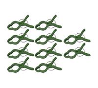 GALPADA 10pcs Green Plastic Plant Fixing Clips Garden Clamps for Orchid and Clematis Support Coated Steel Wire Suitable for Outdoor Plant Training and Potted Stabilizing