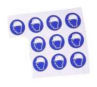 GALPADA 10pcs Hard Hat Safety Symbol Adhesive Label Stickers in Blue Pvc, Easy to Apply and Remove, Prevents Potential Accidents, Suitable for Workplace and Environments