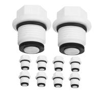 GALPADA 10pcs Hot Water Bottle Replacement Caps Rubber Sealing Stoppers with Double Gaskets White Hexagon Threaded Plugs for Water Sack Leak Prevention