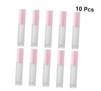 GALPADA 10pcs Lipstick Tube Set Empty Plastic Lip Balm Containers with Pink Lids for Lip Glaze and Lipstick Subpackaging