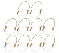 GALPADA 10pcs Mason Jar Hanging Handles with Metal Wire Burlap Rope Reusable Jar Hangers for Solar Lights Wide Mouth Storage Decor