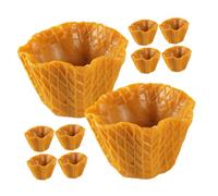 GALPADA 10pcs Mini Artificial Ice Cream Cone Charms for DIY Hair Clips and Jewelry Making Creative Miniature Flat Cone Decorations for Dollhouse Display and Craft Projects