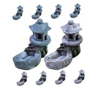 GALPADA 10pcs Mini Pagoda Statues Figurines for Micro Landscape DIY Japanese Style Zen Garden Decor Miniature Pool Tower and Accessories for Dollhouse Terrarium