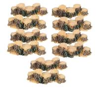 GALPADA 10pcs Mini Resin Tree Stumps for Micro Landscape Terrariums Moss Display Figurines DIY Bonsai Garden Ornaments Decorative Resin Stump Sculptures for Fairy Gardens and Sand Table