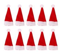 GALPADA 10pcs Mini Santa Claus Hats for Christmas Wine Bottle Covers and Candy Decoration, Non-woven Fabric Material, Classic Red Design, for Christmas Party Favour and Small Doll