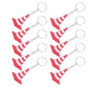 GALPADA 10pcs Miniature Traffic Cone Keychain Set Lightweight and Portable Pvc and Metal Road Cone Souvenir for Outdoor Activities and Construction Party Favors