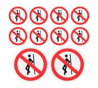 GALPADA 10pcs No Leaning Safety Warning Stickers 5x5cm White Border, Self-adhesive Industrial Door Safety Signs for Factory and Workshop Use