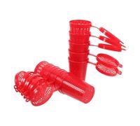 GALPADA 10pcs Outdoor Fishing Bait Cage Plastic Feeder Trap Basket with Red Colour Prevent Bait from Falling and Attracting Big Fish for Lure Fishing