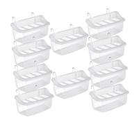 GALPADA 10pcs Parakeet Feeding Bowls for Cage Anti-spill Plastic Bird Feeder Dishes with Food Splash Guard Hanging Water Dispenser Bowls for Parrots Pigeon and Bird Cage Feeders