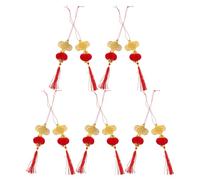 GALPADA 10pcs Red Chinese Knot Mini Lantern Hanging Ornaments for Lunar New Year Decorations Prosperity Knot Pendants with Lucky Year of The Chinese 2026 Design Spring Festival Party