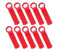 GALPADA 10pcs Red Plastic Mop Handle End Cap for 22mm Broom Handles | Anti-slip Textured Sleeve, Quick Id Finish, for Tool Storage and Outdoor Use, Squeegee Handles