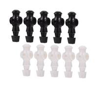 GALPADA 10Pcs Replacement Football Machine Players Foosball Figures Resin Table Soccer Parts Wear-resistant Black and White for Standard Rod Football Accessories