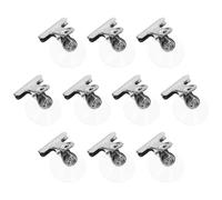 GALPADA 10pcs Round Suction Cup Clips with Strong Suction and PVC Iron Material, Space Saving Clamp Holders for Tiles and Mirrors, for Office and Kitchen Use