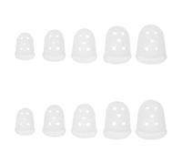 GALPADA 10pcs Silicone Kalimba Thumb Guard Covers Transparent Finger Protectors with Anti-slip Particles Comfortable Fingertip Caps for Music Practice and