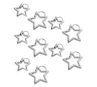 GALPADA 10pcs Star-shaped Carabiner Keychain with Strong Spring Gate Buckle Metal Hanging Buckles for Outdoor Hiking DIY Crafts and Secure Key Organization
