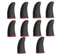 GALPADA 10pcs Sweat Finger Cots for Gaming Black Red Edge Refreshing and Practical Sweat Finger Protector for Intense Gameplay