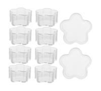 GALPADA 10pcs Transparent Storage Boxes Flower Shape Portable Organizer for Nail Art Beads Rhinestones Small Craft Accessories Easy to Carry