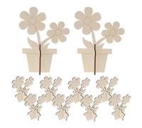 GALPADA 10pcs Unfinished Wood Flower Cutouts for DIY Crafting for Painting and Developing Creativity Beige Wooden Flowers for Spring and Home Decoration