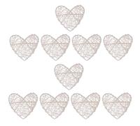 GALPADA 10pcs White Heart Shaped Rattan Balls Hanging Decoration Lightweight Creative Rattan Heart Decoration for Wedding Or Home