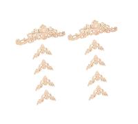 GALPADA 10pcs Wood Carved Appliques Decorative Furniture Onlay for Cabinets Doors Home Unpainted Retro Style with Fine Craftsmanship Solid Wood Decals for Vintage Furniture Restoration