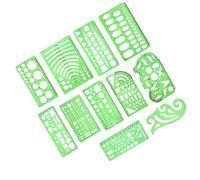 GALPADA 11pcs Geometry Drawing Template Ruler Stencil Transparent Plastic Measuring Tools for Architecture Drawing DIY Design Students and Professionals Lightweight