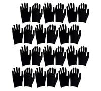 GALPADA 12 Pairs Black Thickened Cotton Labour Protection Gloves, Breathable Lightweight Safety Work Gloves for Industrial Gardening and Handling, Thin Medium Size