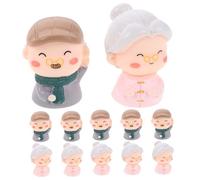 GALPADA 12 Pcs Old Couple Figurines Happy Anniversary Cupcake Toppers Couple Wedding Cake Topper Figurine