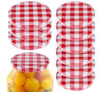 GALPADA 12 Pcs Red Mason Jar Lids Wide Mouth Canning Lids 70Mm & 63Mm Jar Covers Sealing Caps for Preserving Drinking and Storage