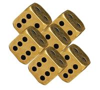GALPADA 12 pcs Solid Brass Dice Vintage Style Small Rounded Corner Gaming Dice for Home Pub Beach Entertainment and Party Accessories Lightweight Craft Props