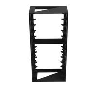 GALPADA 12-slot Cassette Tape Storage Organizer, Black Plastic Cassette Tape Holder with Multiple Compartments, Space-saving Design for Desktop Or Home Use, Modern Stylish Media Storage