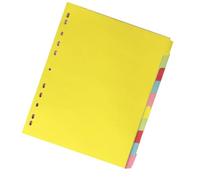 GALPADA 12pcs A4 Index Classified Labels Colored Tab Dividers 11 Holes Plastic Organizing Binder Create Categories for Files and Planners