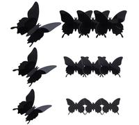 GALPADA 12pcs Black Butterfly Wall Decals Lightweight PVC Stickers for Wall Decoration and Party Decorations Convenient to Use Elegant and Vivid Butterfly for Bedroom Or Living Room