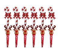 GALPADA 12pcs Christmas Balloons Set Red Aluminum Foil Handheld Inflatable Stick Cane Candy and Deer Head Balloons Party Decorations for Bedroom and Living Room