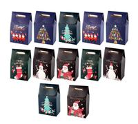 GALPADA 12pcs Christmas Candy Bags Paper Gift Boxes for Storing Candy and Cookies, Lovely Drawstring Xmas Pouches for Christmas Party Presents for