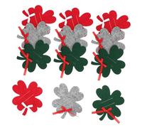 GALPADA 12pcs Christmas Felt Four Leaf Clover Wallets Money Holder for Cash and Cards Reusable Sturdy Small Wallets in Red Green Gray Portable for Shopping Travel Holiday Present
