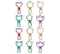 GALPADA 12pcs Colorful Paper Clips Creative Binder Clips Metal Material Cute Fun Decorative Shapes Bear Flower Heart Star Cat Moon Easy Use Use for Home Organization and School Projects