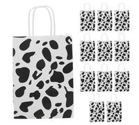 GALPADA 12pcs Cow Print Gift Bags Stylish Cow Pattern Paper Bags with Handle for Birthday Parties Baby Showers and Farm Themed Events