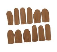GALPADA 12Pcs Cowhide Knitting Finger Guards Soft Breathable Needlework Thimbles Protective Finger Covers for Sewing Beginners Comfortable Fit Random Colors Random Color