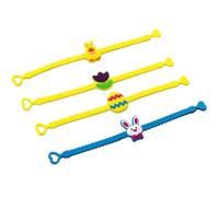 GALPADA 12pcs Easter Silicone Bracelets for Cartoon Chick Egg Flower Rabbit Wristbands Eco-friendly Soft Silicone Comfortable Fit for Creative Holiday Party Accessories
