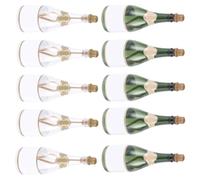GALPADA 12pcs Empty Wedding Bubble Bottles Portable Refillable Plastic Sparkling Wine Bubble Bottles for Outdoor Entertainment and Wedding Decoration Party Favour