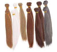 GALPADA 12pcs Heat Resistant Doll Hair Wigs Realistic Straight Hair Extensions for Creative Doll Styling for Bjd Unique Accessories