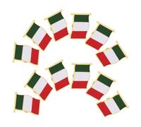 GALPADA 12pcs Italian Flag Lapel Pins with Enamel Finish Durable Iron Brooches for Theme Party Decorations Easy Attachment Butterfly Clasp Fashion Accessories